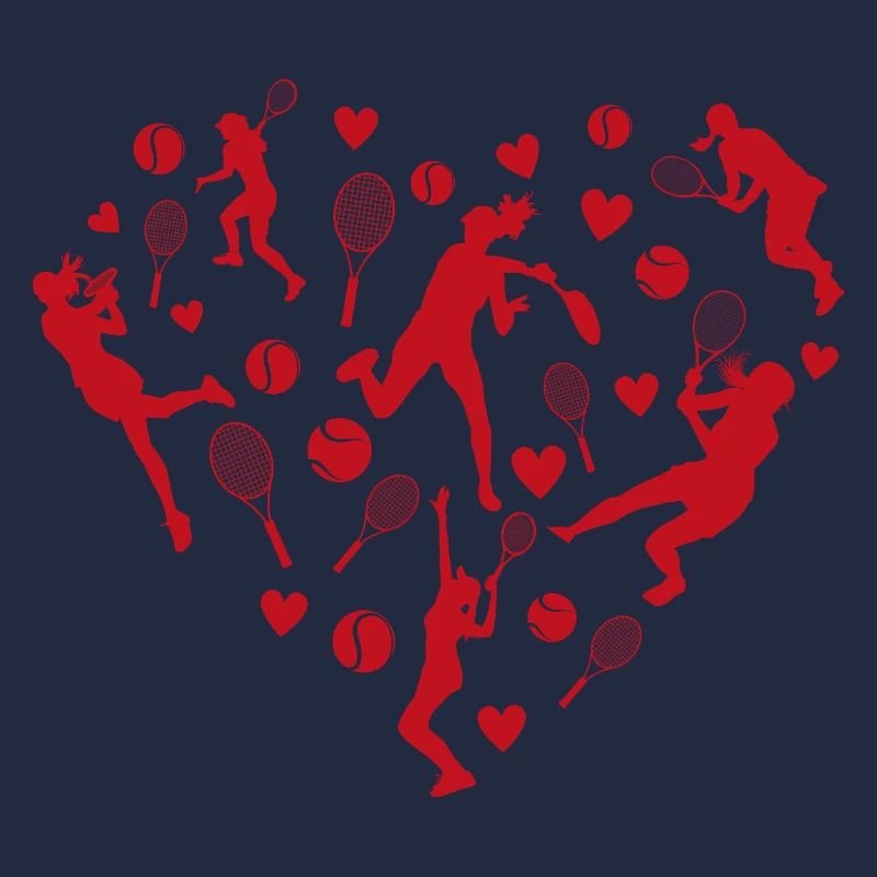 Tennisherz-Silhouetten