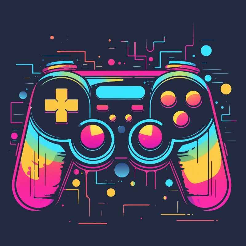 Look rétrowave de manette de jeu