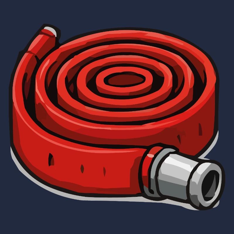 Coiled fire hose