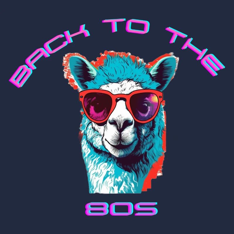 Lama décontracté avec lunettes de soleil design rétro