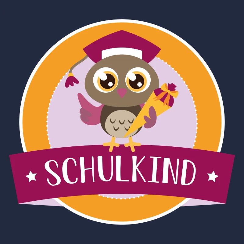 Schulkind Eule mit Zuckertüte