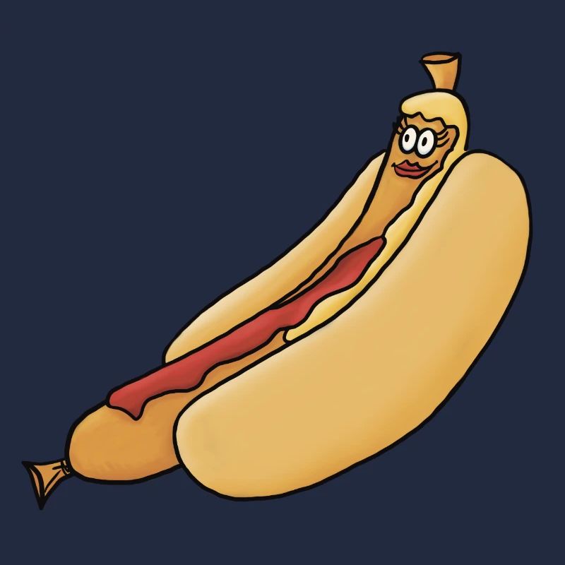 entspannte Bockwurst im Brötchen