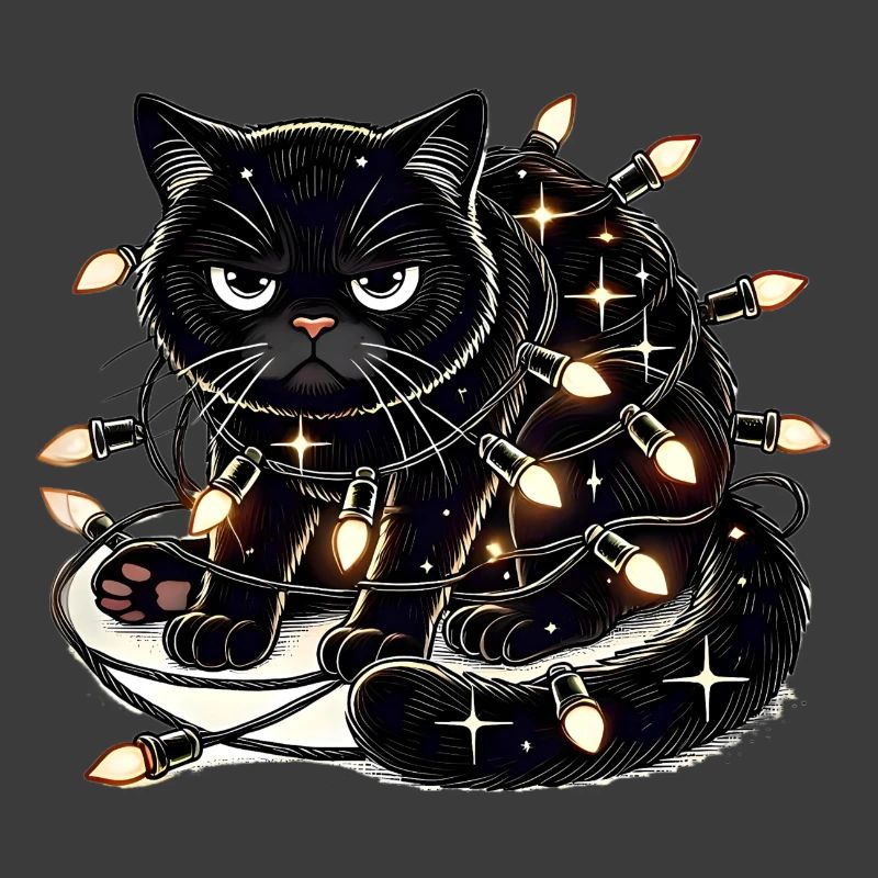 Grumpy Christmas Cat. Miau aber bitte ohne Lametta