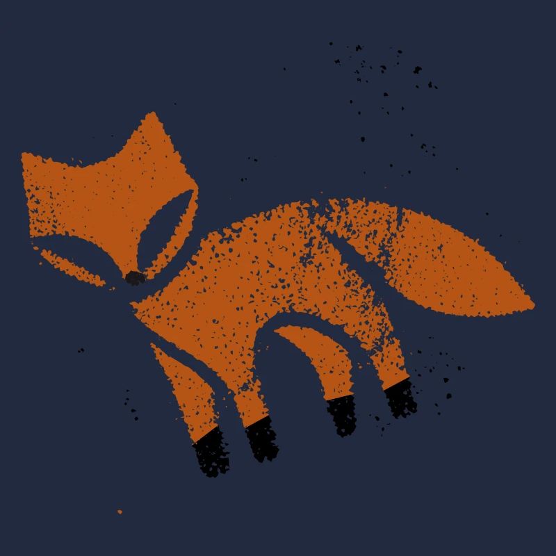 Rustic fox in stamp look