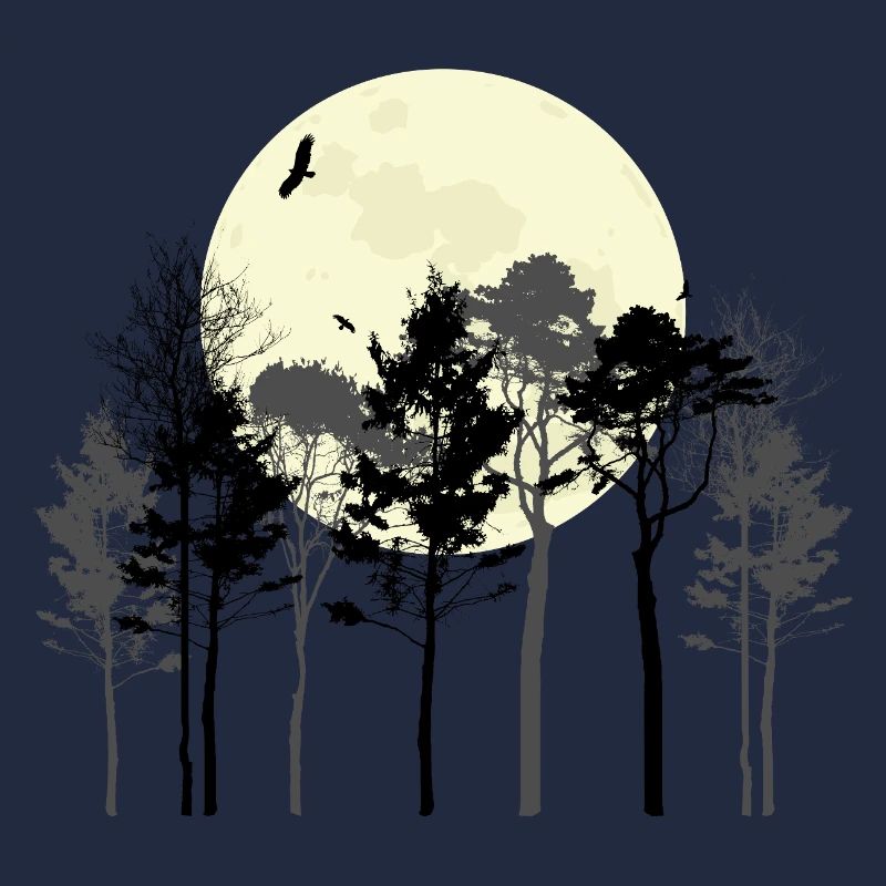 Celestial Forest Silhouette Design