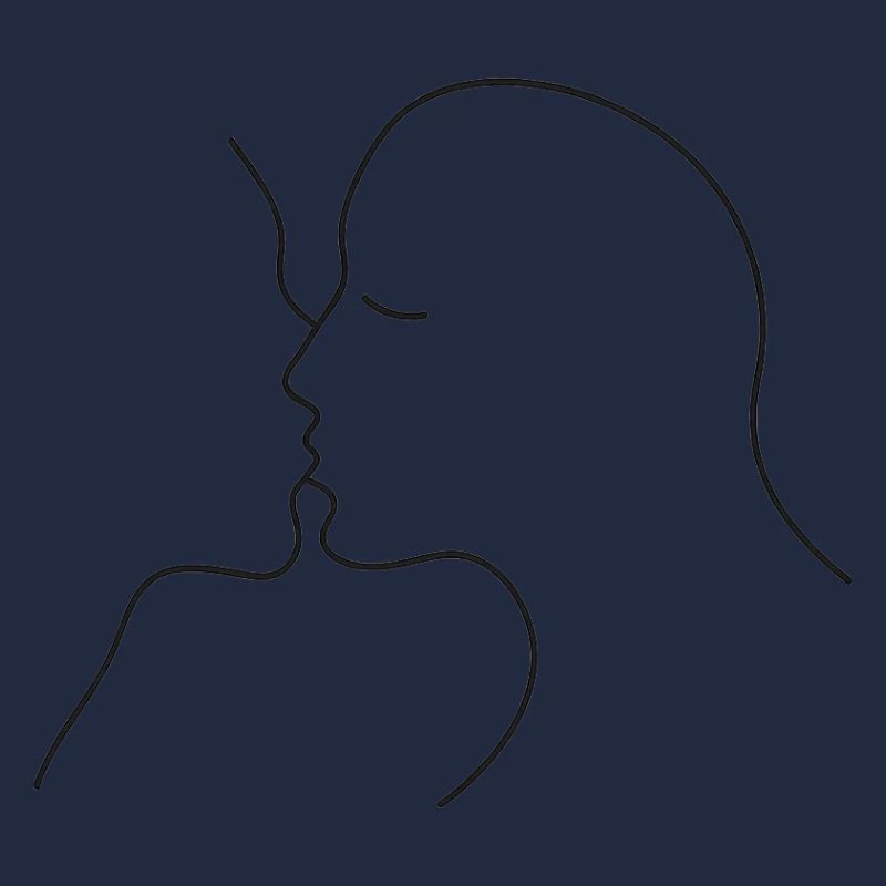 Silhouette de baiser d’amour