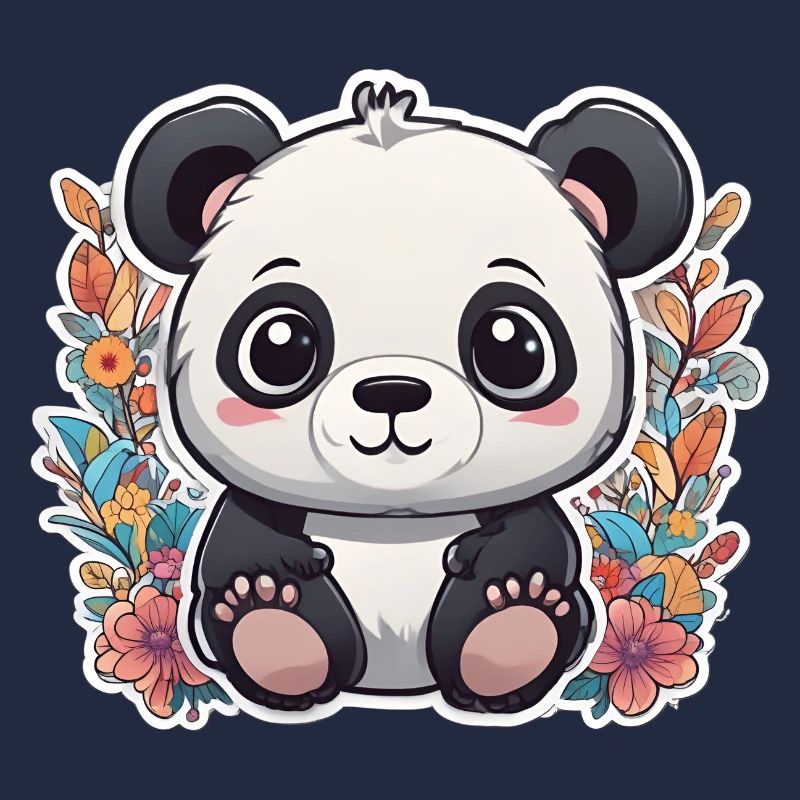 Panda Bear Cub Child in Cute Effervescent Style