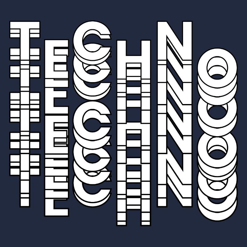 Futuristic Techno Typography Design