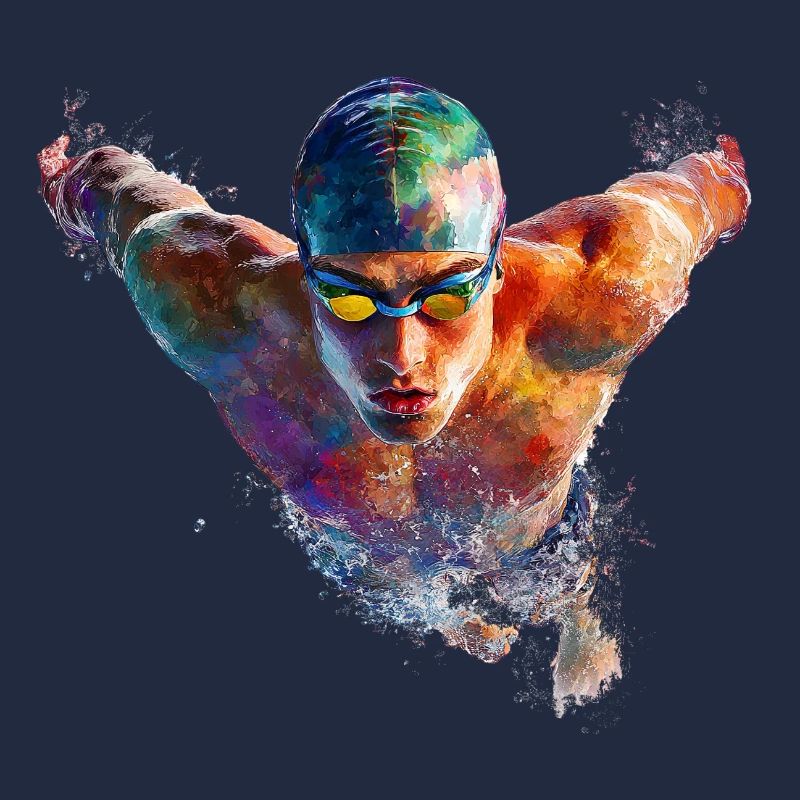 Wasserschwimmer Farbexplosion