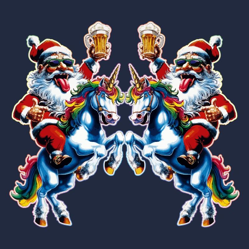 Weihnachtsmann Bier Einhorn Weihnachten
