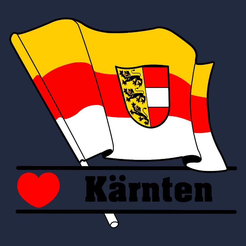 Drapeau du comté de Carinthia avec cœur