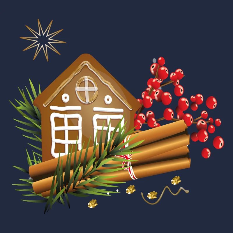 Gingerbread house with cinnamon sticks