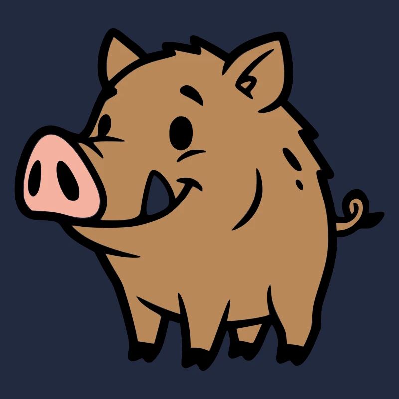 Süßes Wildschwein Comic Glücksbringer