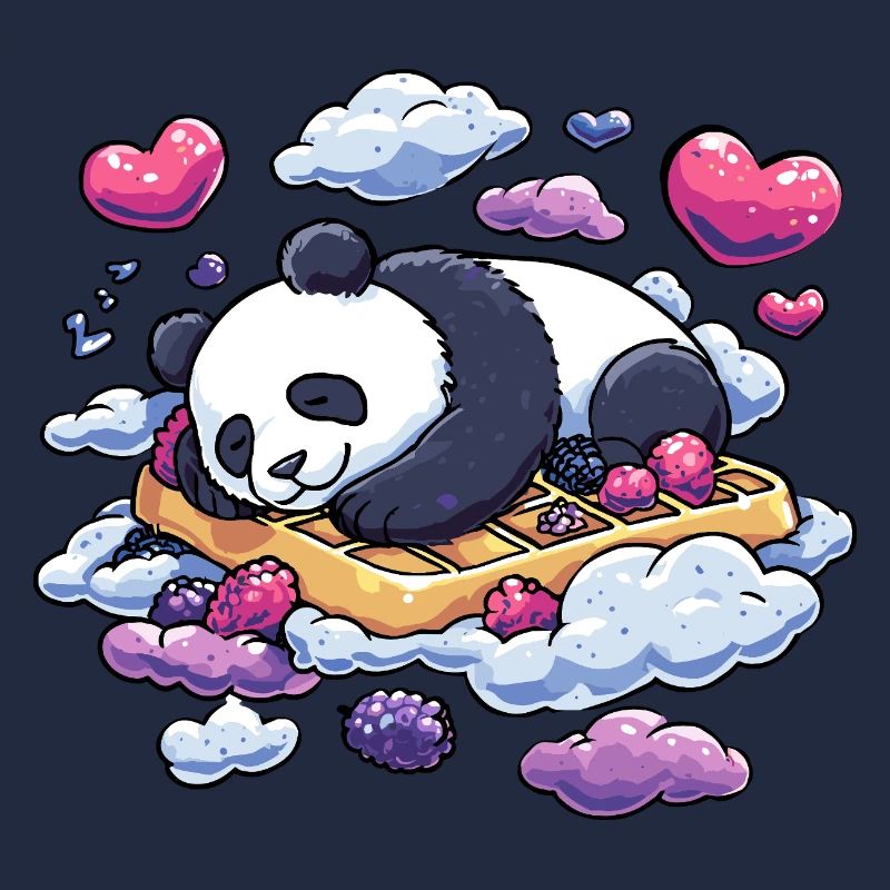 Panda Traum auf Waffelwolken