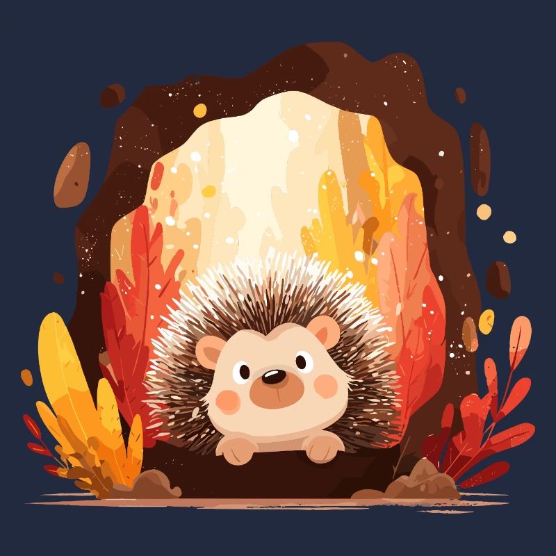 Des hérissons dans la forêt d’automne