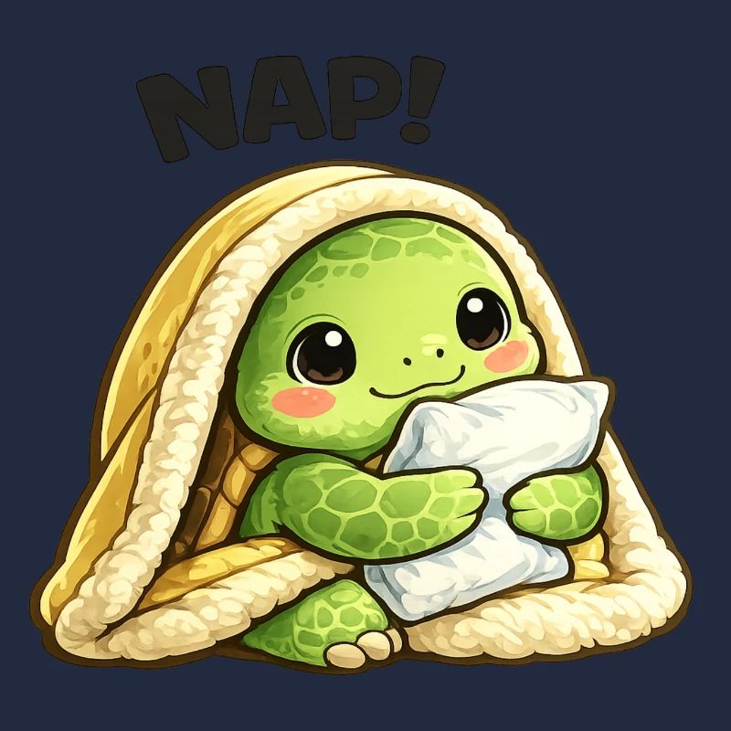 Cuddly turtle under blanket