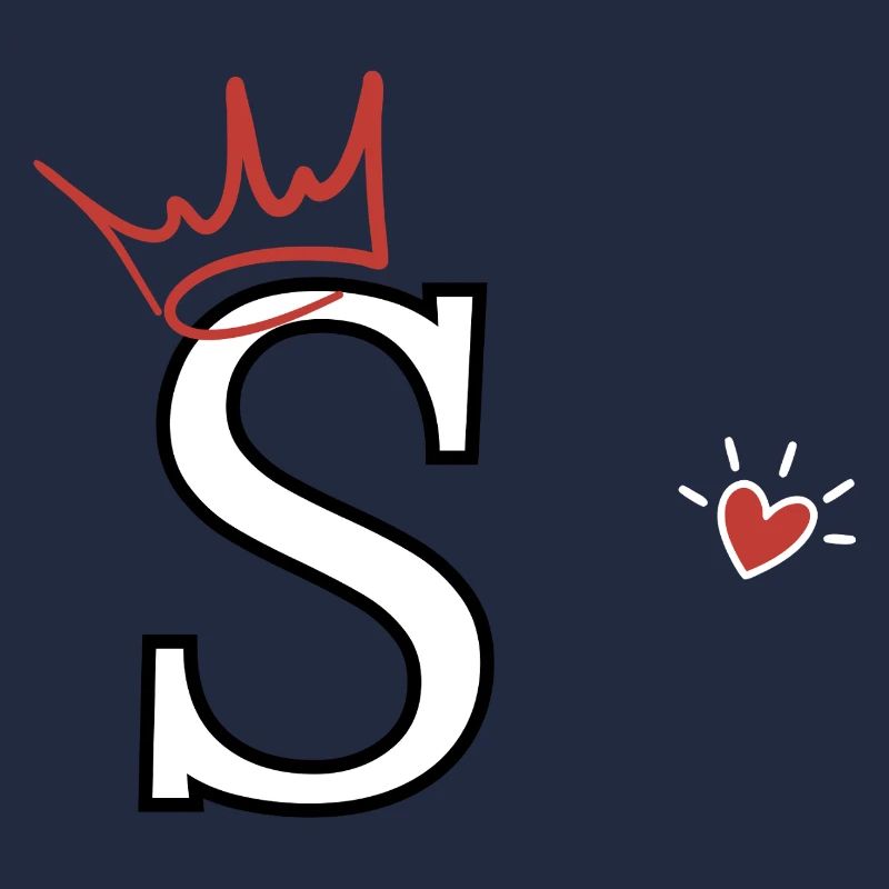 Buchstabe s Kronenherz