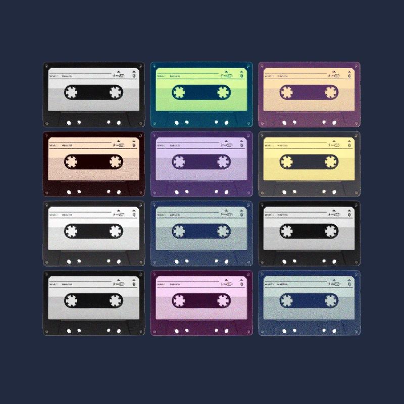 Retro-farbige Kassetten