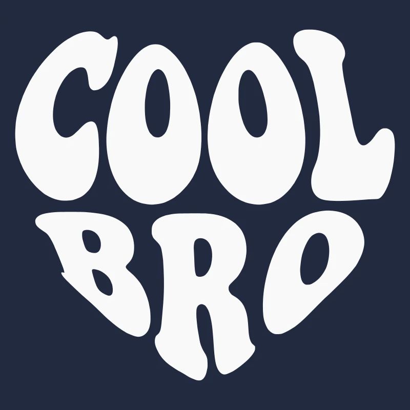 Cool Bro Small Heart Logo - Customizable color