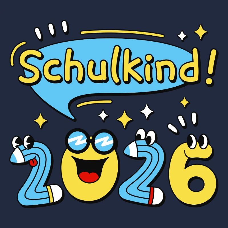 Schulkind 2026 Einschulung Schulanfang Comic