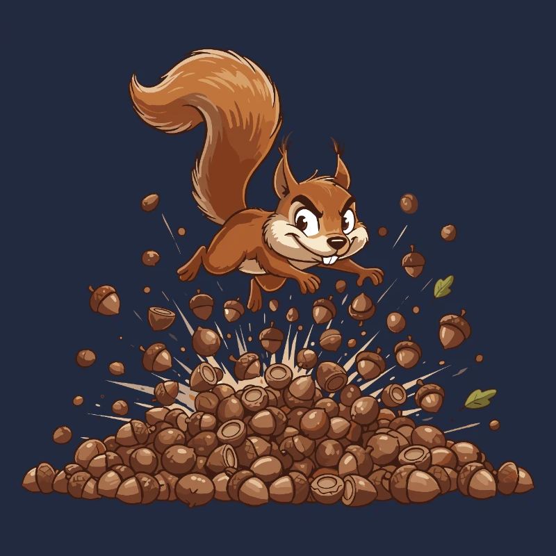 Eichhörnchen Nusssturm