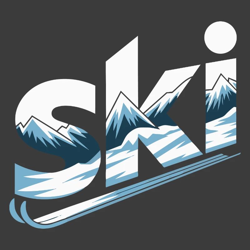 Ski Mountain Panorama Typo Design
