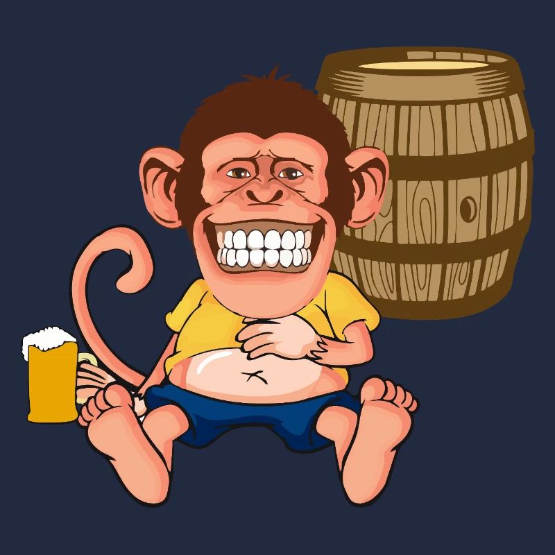 Graphisme rétro de bande dessinée dessin animé Drôle de Singe Singe