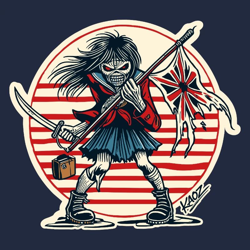 Rogue Samurai Maiden with Tattered Flag