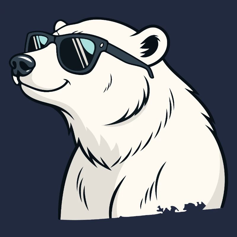 Cooler Eisbär mit Brille