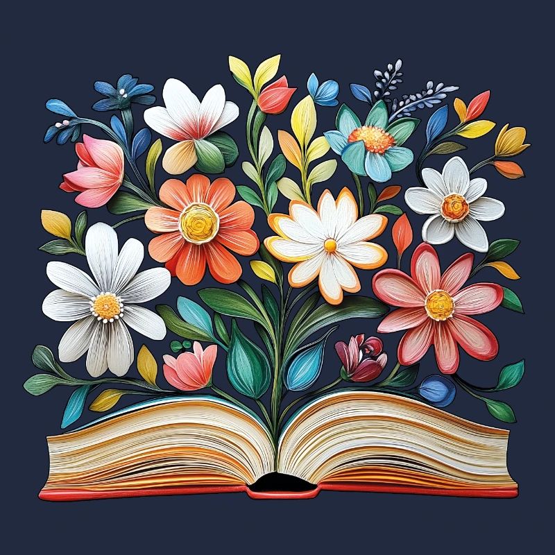Buch mit Blumen