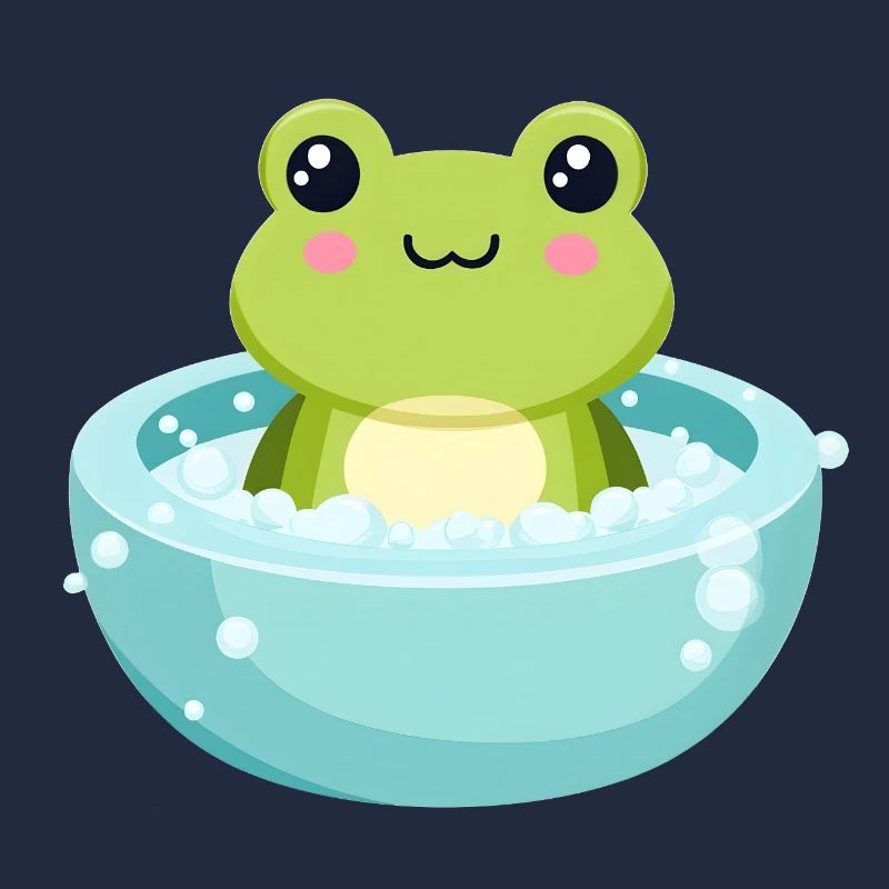 Frog in a bubble bath