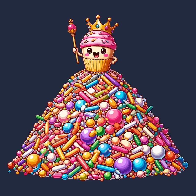 Bunter Süßigkeitenberg mit Cupcake