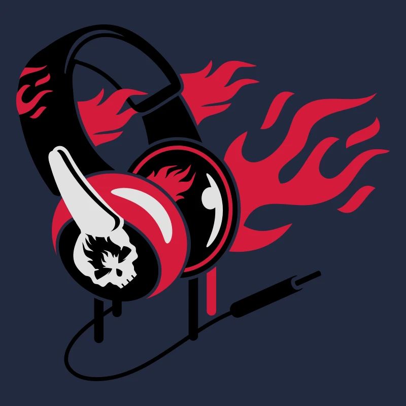 Headphones and flames