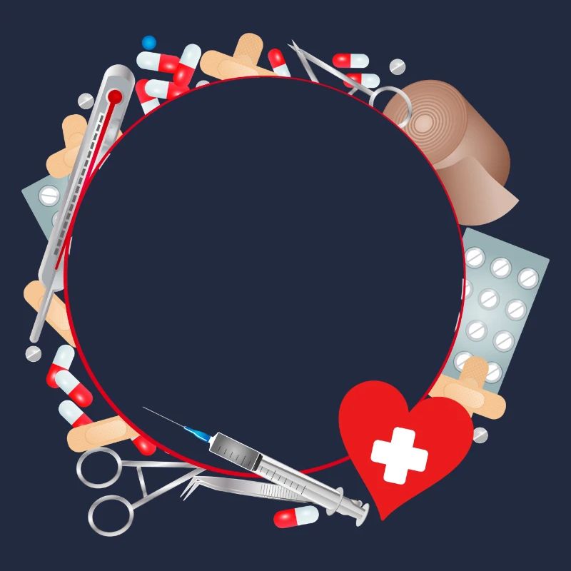 Erste Hilfe Set oder Reiseapotheke als Rahmen