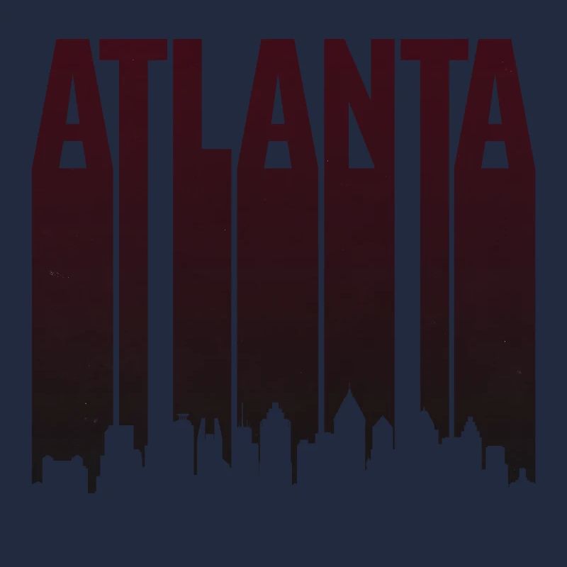 Silhouette verticale de la Skyline d’Atlanta