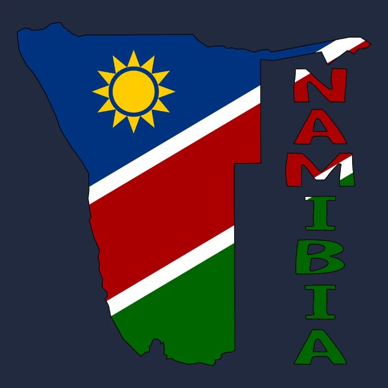 Namibia Landkarte Flagge