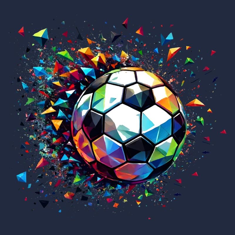 Colourful dynamic football motif with light reflections