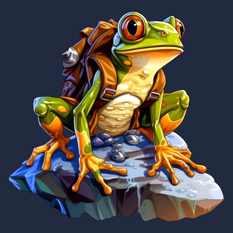 Frosch Bergsteiger / Wandern Frösche
