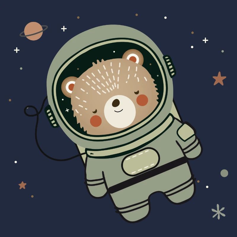 Ours astronaute mignon dans l’espace