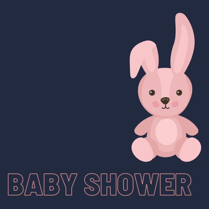 Shower de bébé avec motif de lapin rose