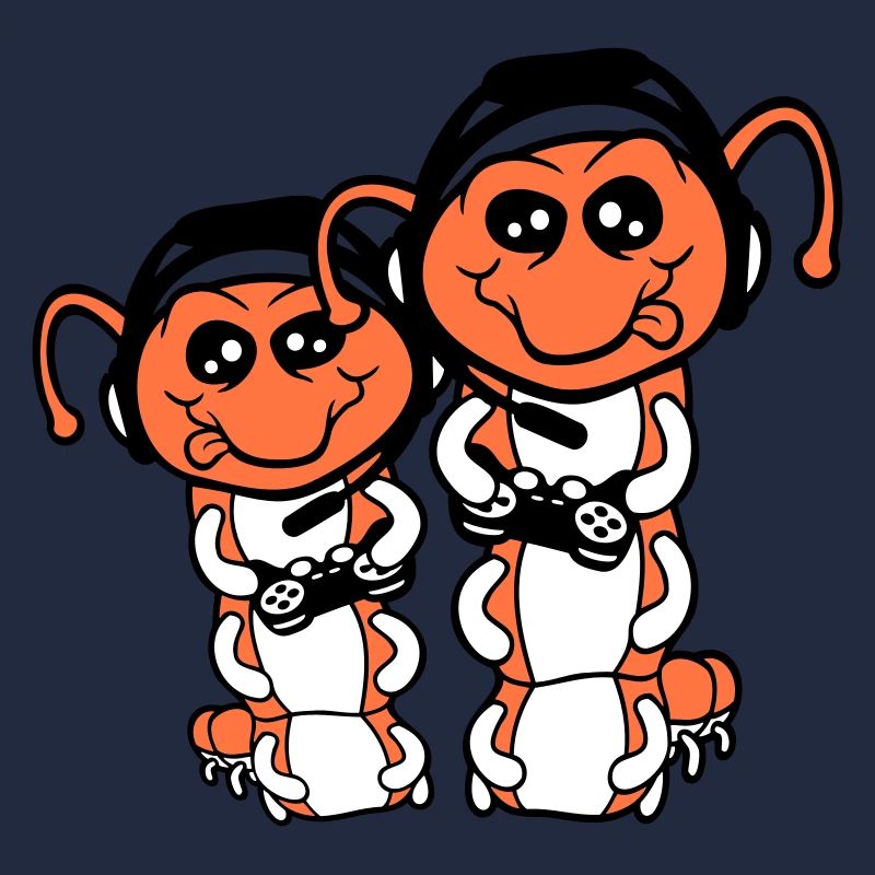 2 gamer caterpillar nerd gaming controller console game