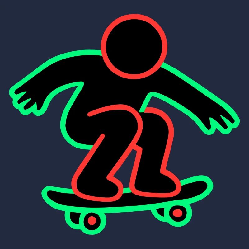 Neon Skateboarder Linienkunst