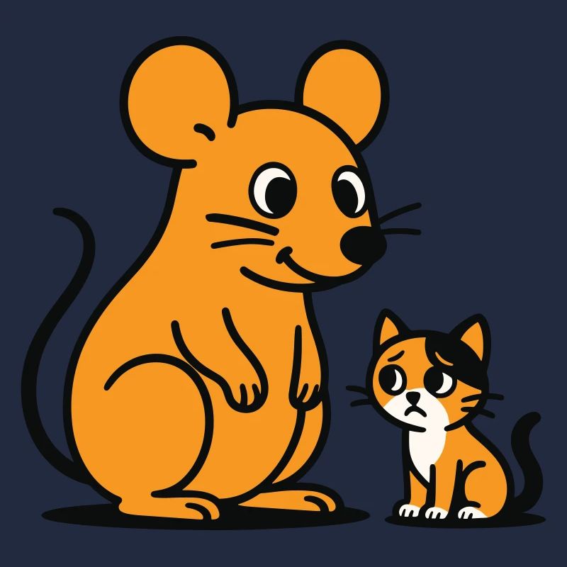 Cuddly Mouse and Kitten Duo