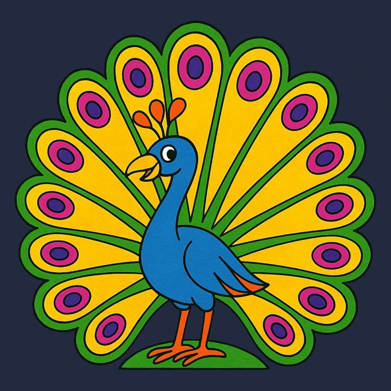 Lebendiger Pfauenfächer