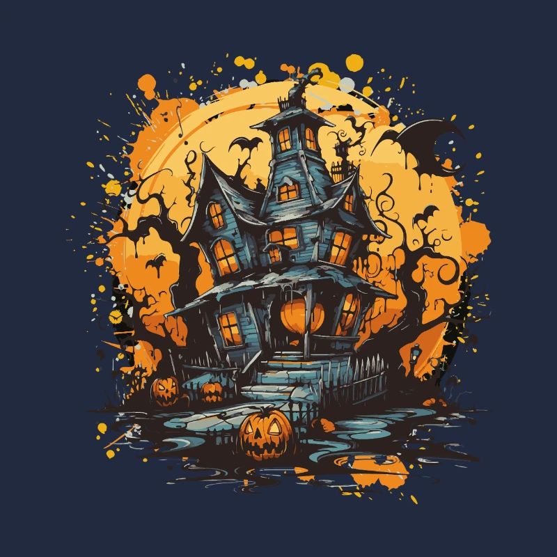 Spukhaus im Halloweenmond