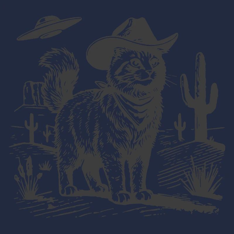 Wüstenkatze mit Cowboyhut