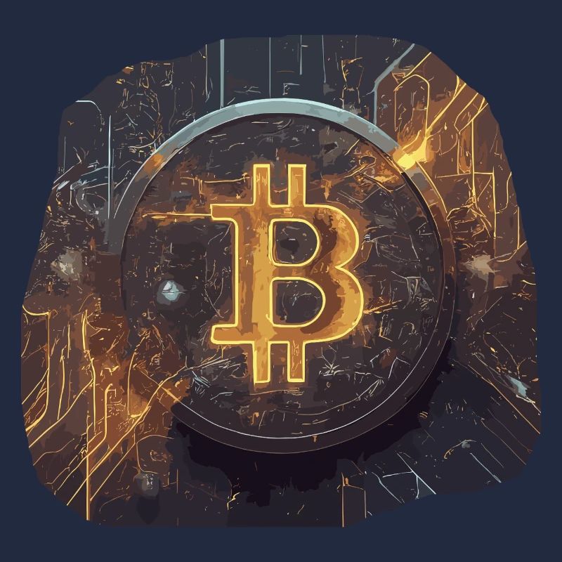 Glowing Bitcoin Artwork Crypto