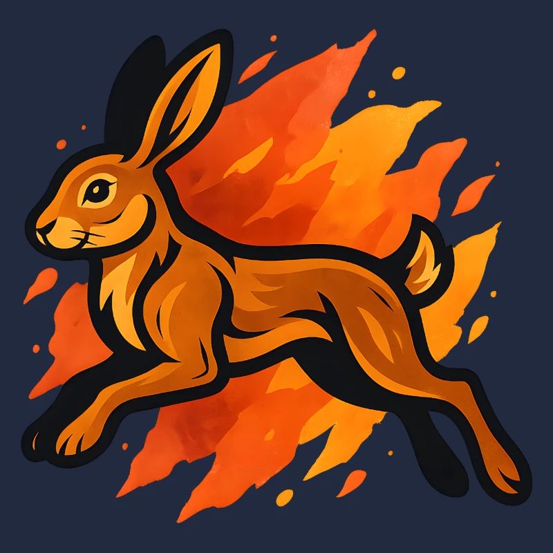 Feuriger Hase im Flammensprint