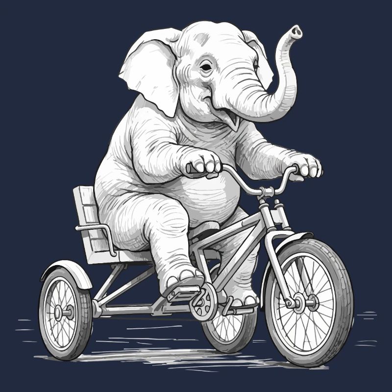 Elefant auf einem Dreirad