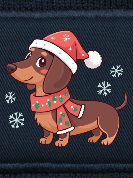Dackel, warmes Weihnachten